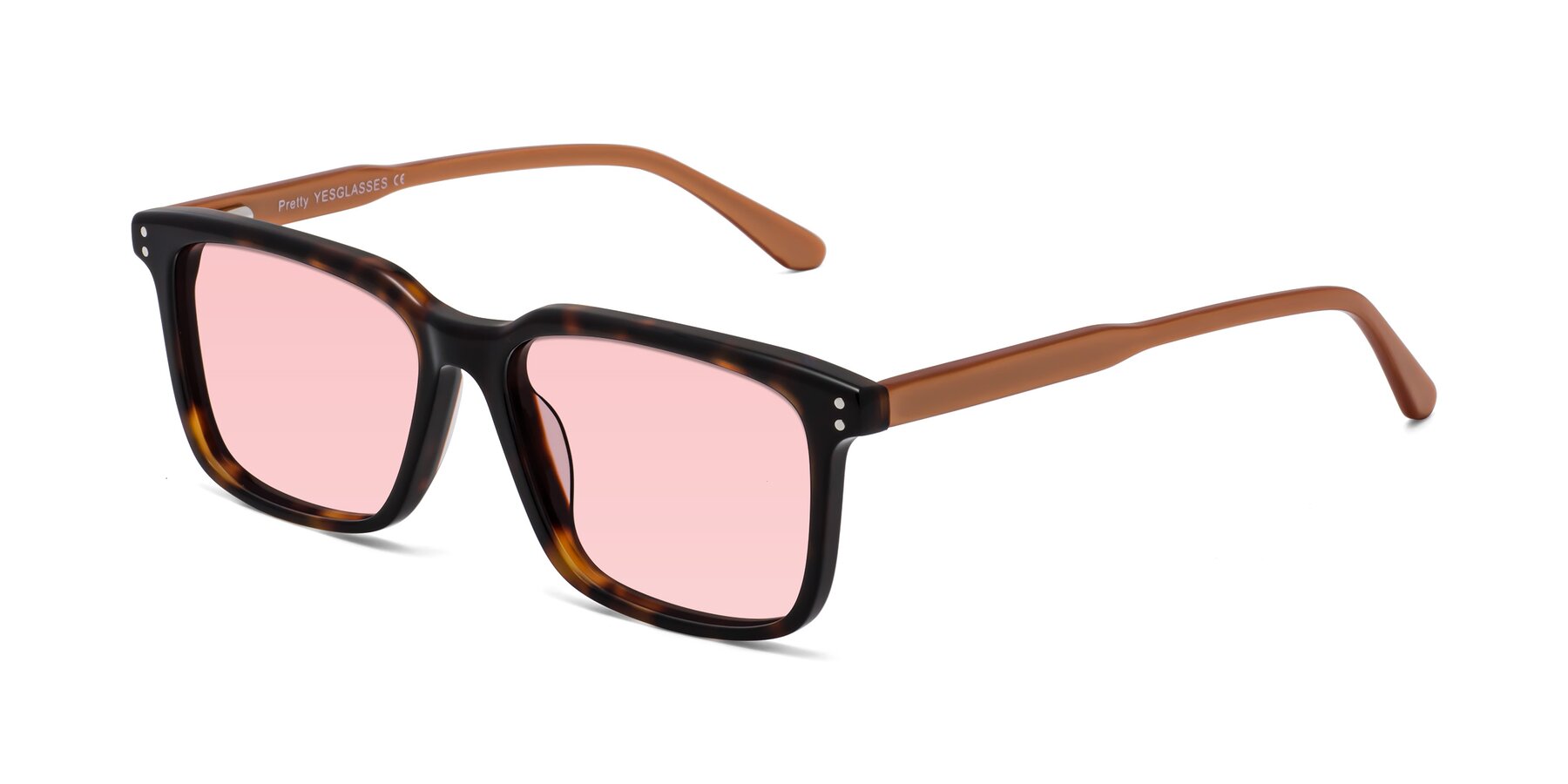 Angle of Pretty in Tortoise-Caramel with Light Garnet Tinted Lenses