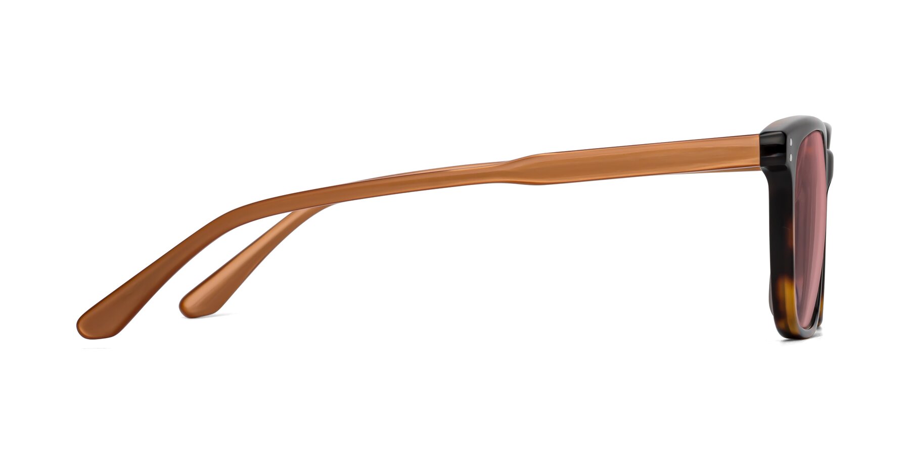 Side of Pretty in Tortoise-Caramel with Medium Garnet Tinted Lenses