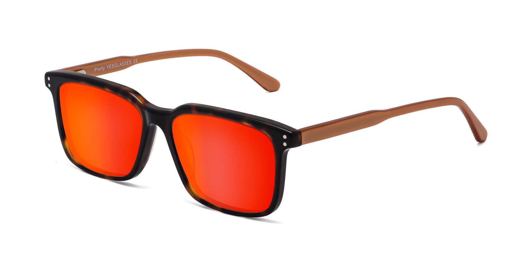 Angle of Pretty in Tortoise-Caramel with Red Gold Mirrored Lenses