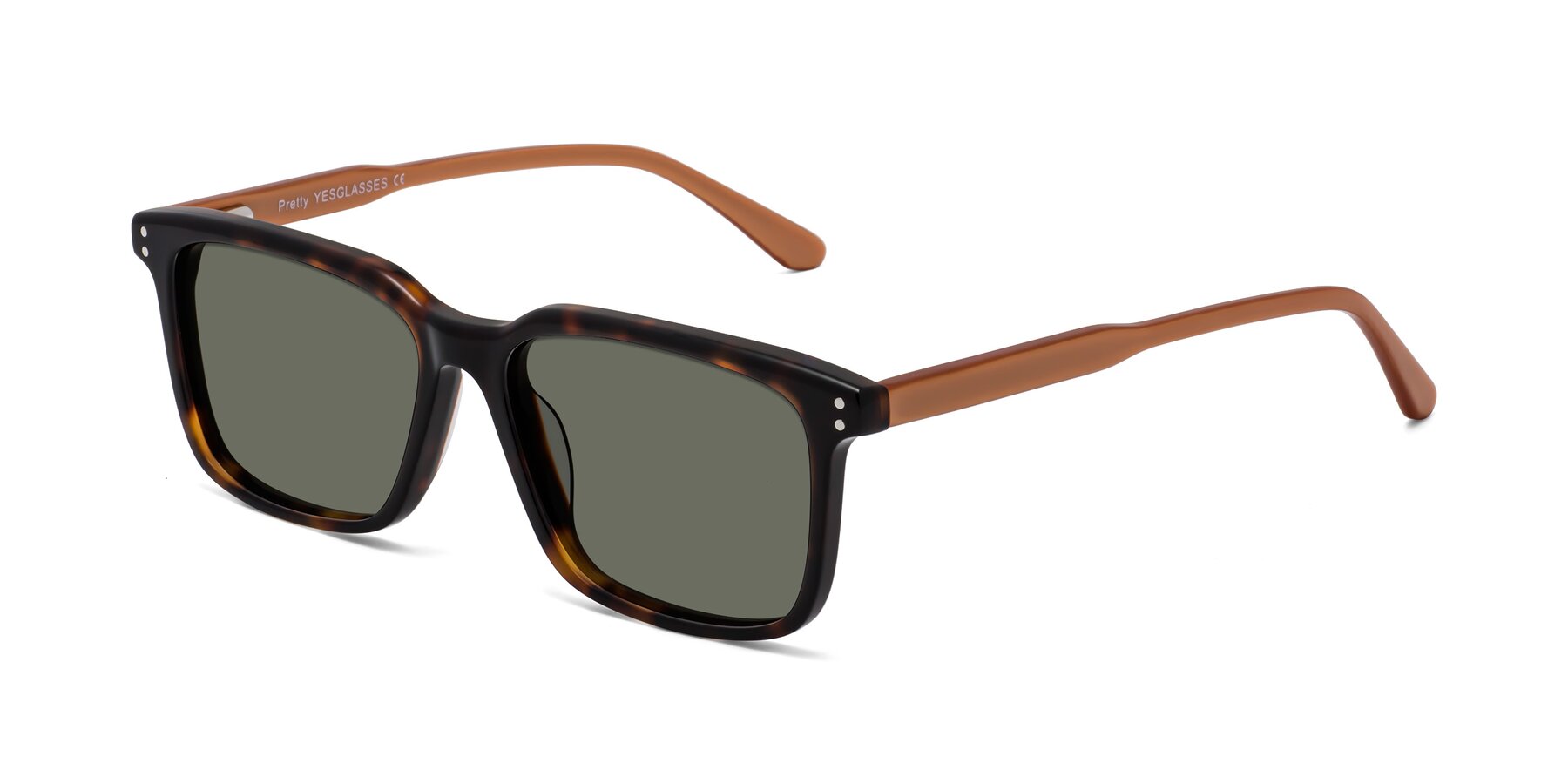 Angle of Pretty in Tortoise-Caramel with Gray Polarized Lenses