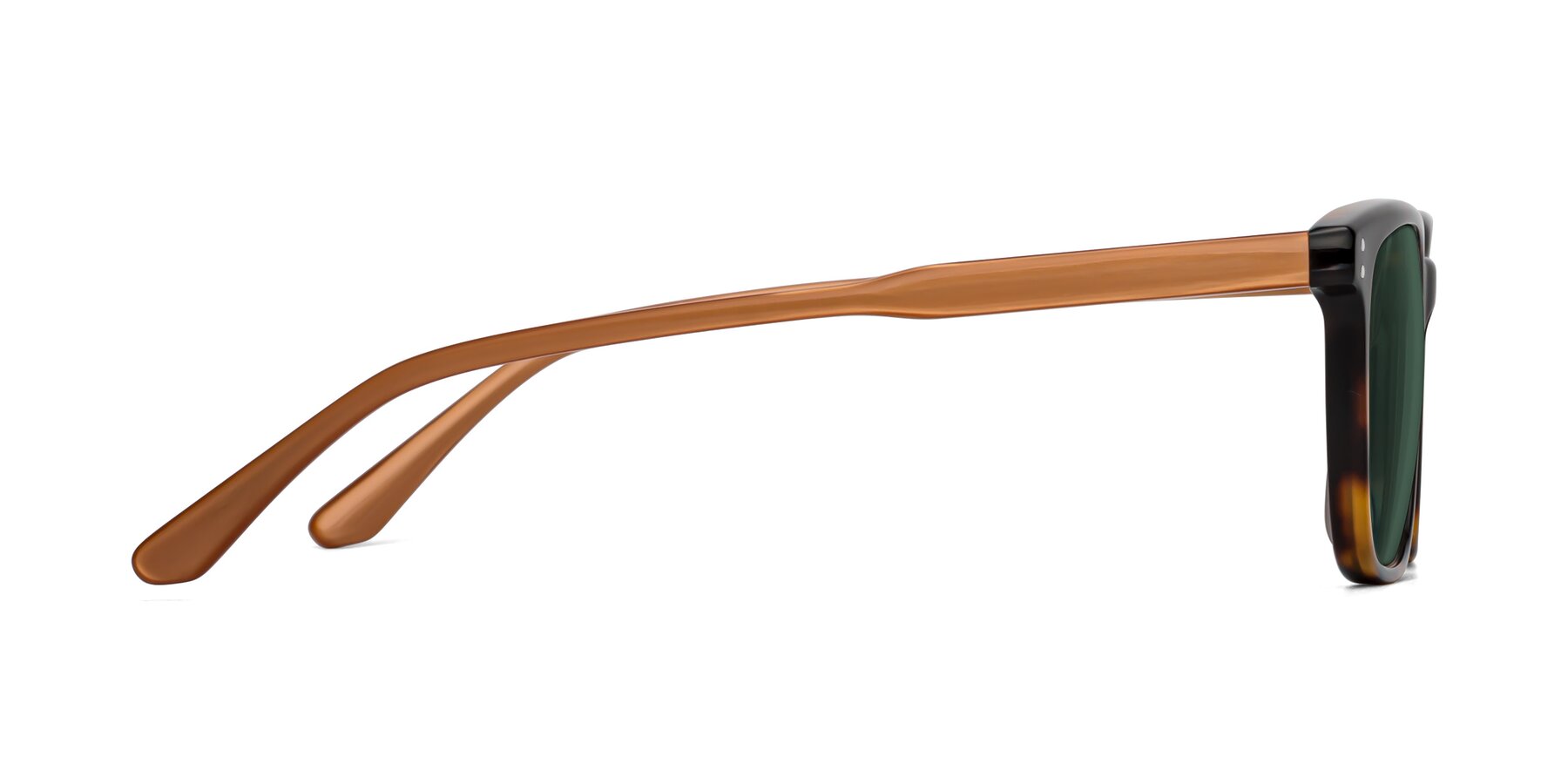 Side of Pretty in Tortoise-Caramel with Green Polarized Lenses