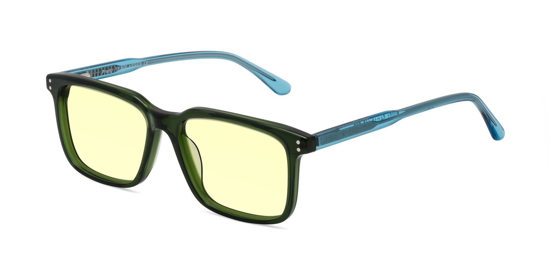 Angle of Pretty in Jade Green with Light Yellow Tinted Lenses