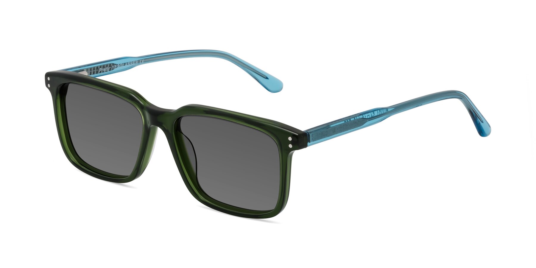 Angle of Pretty in Jade Green with Medium Gray Tinted Lenses