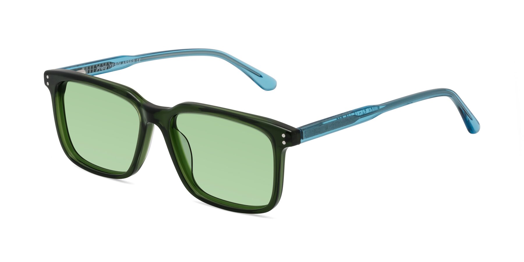 Angle of Pretty in Jade Green with Medium Green Tinted Lenses