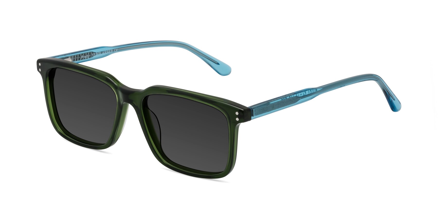 Angle of Pretty in Jade Green with Gray Tinted Lenses