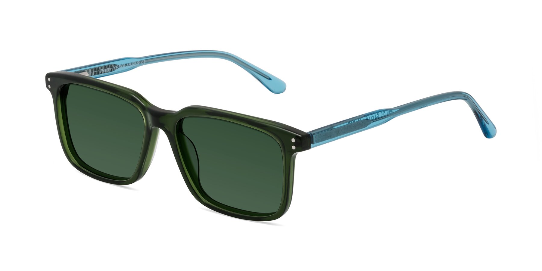 Angle of Pretty in Jade Green with Green Tinted Lenses