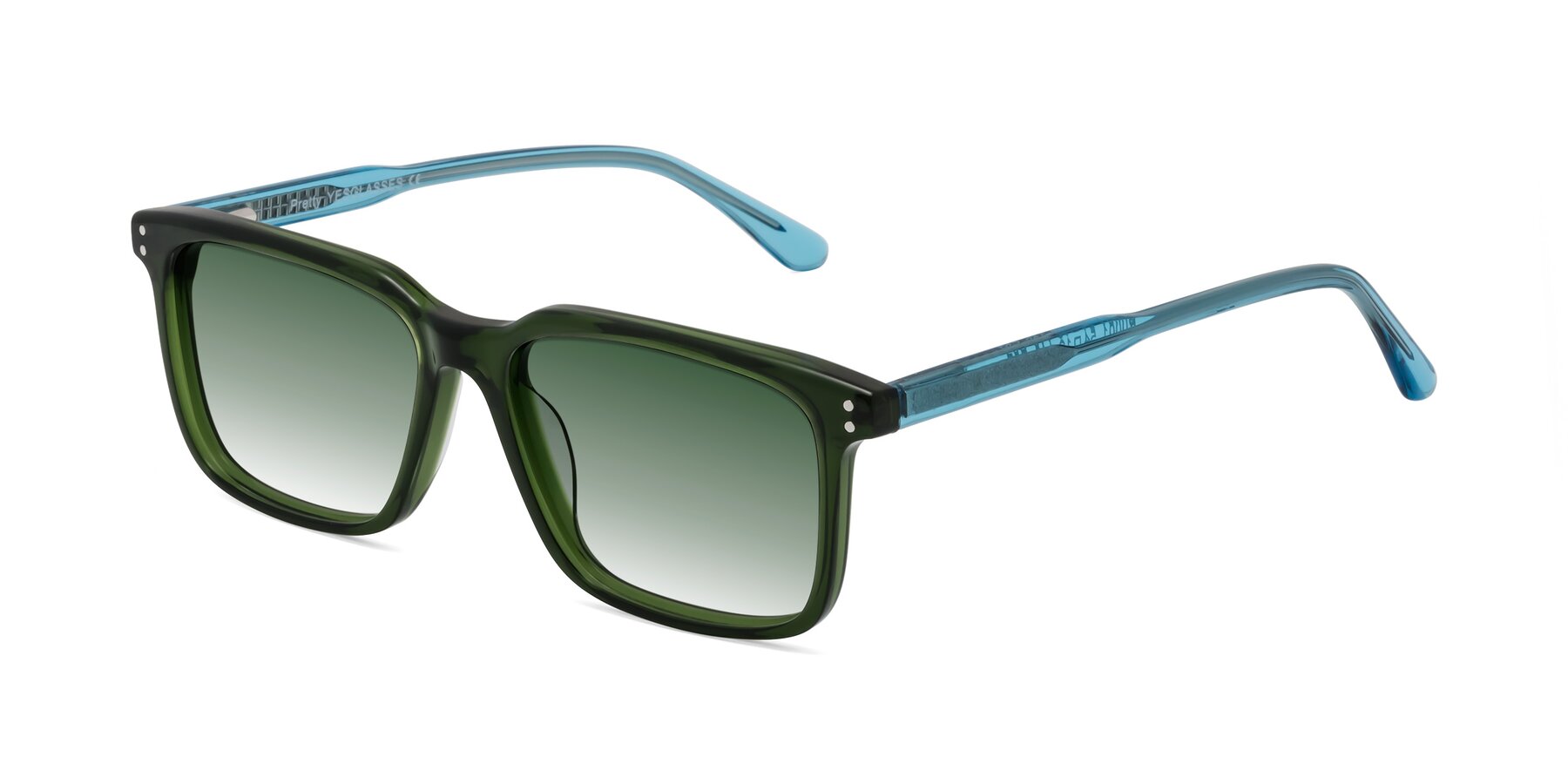 Angle of Pretty in Jade Green with Green Gradient Lenses