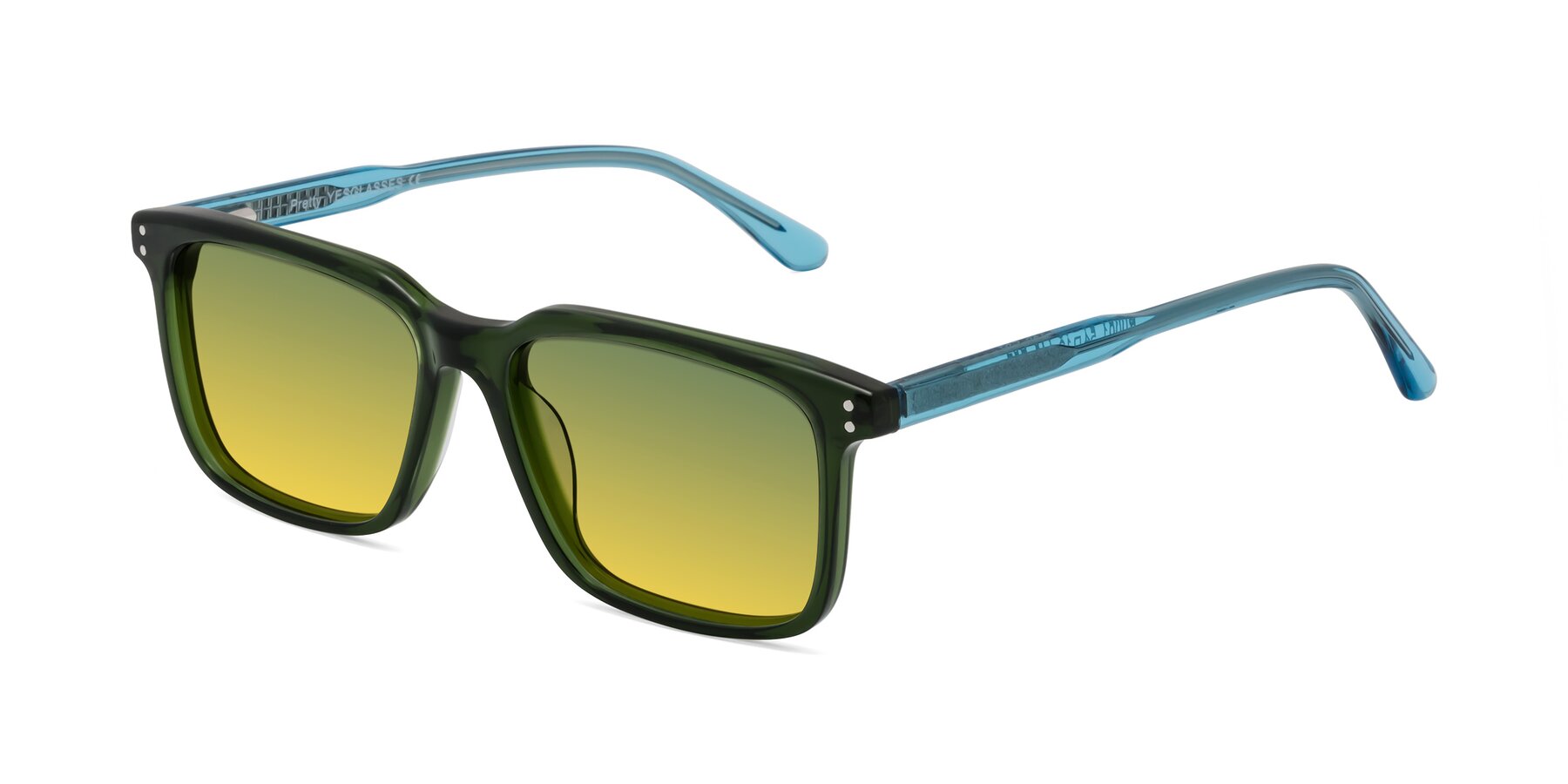 Angle of Pretty in Jade Green with Green / Yellow Gradient Lenses