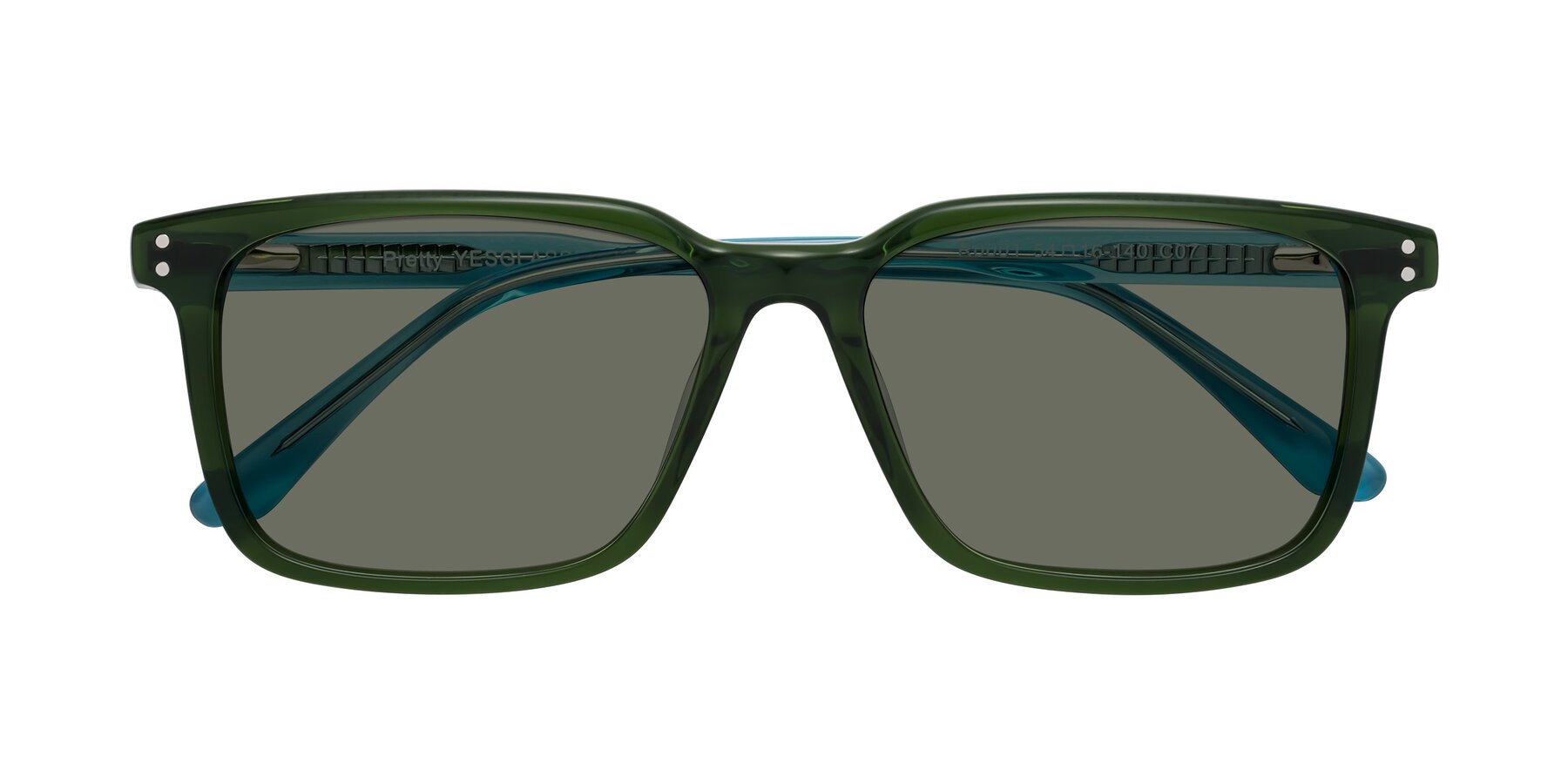 Folded Front of Pretty in Jade Green with Gray Polarized Lenses