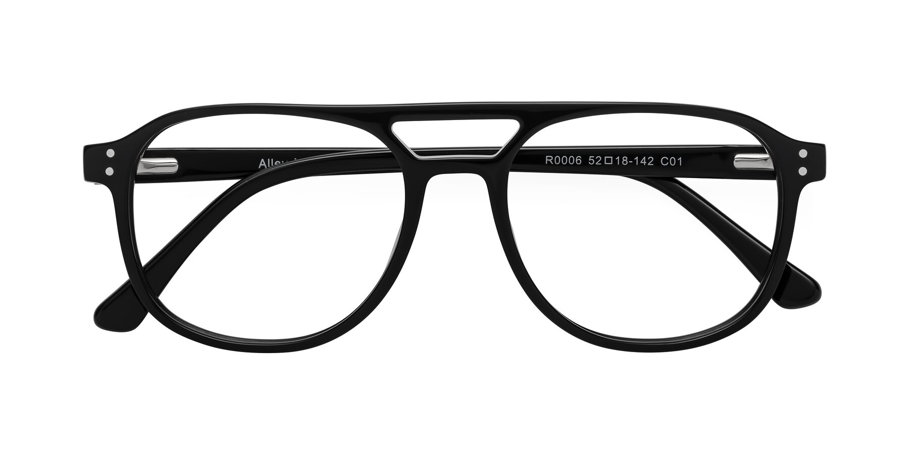 Folded Front of Alley in Black with Clear Eyeglass Lenses