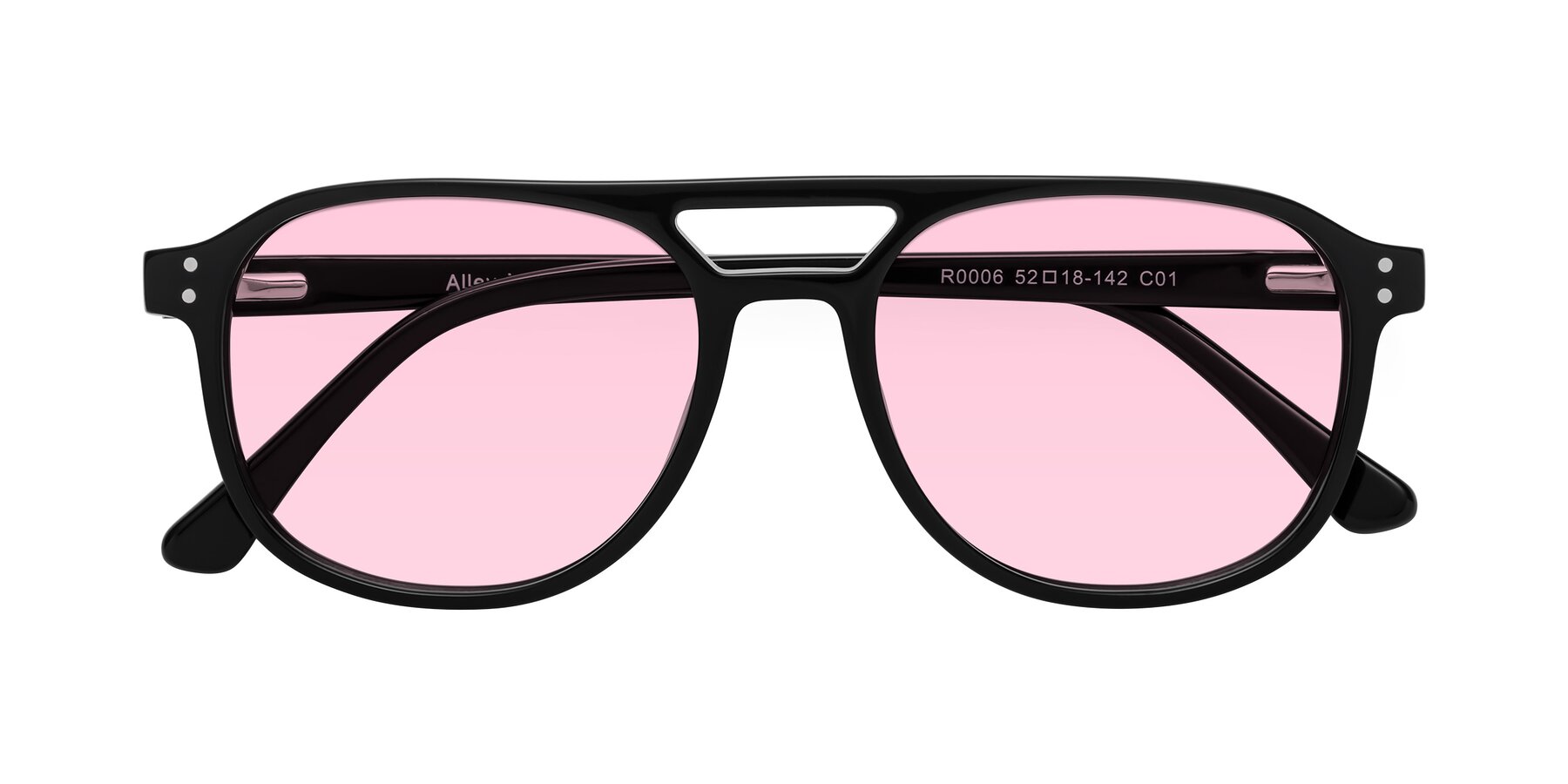 Folded Front of Alley in Black with Light Pink Tinted Lenses