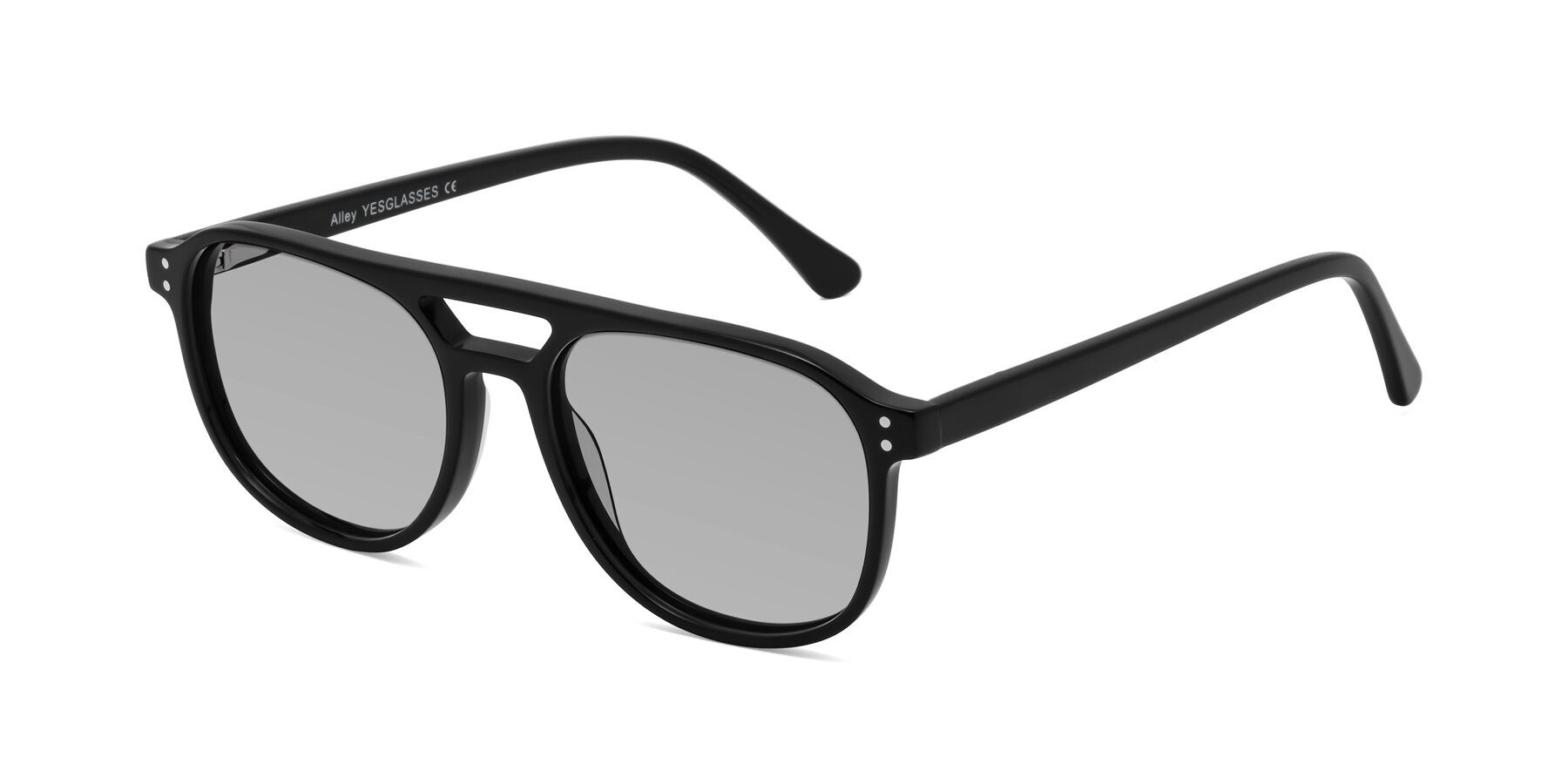 Angle of Alley in Black with Light Gray Tinted Lenses