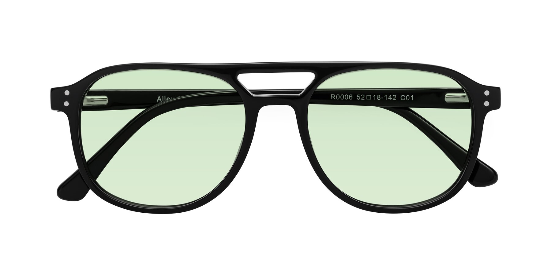 Folded Front of Alley in Black with Light Green Tinted Lenses