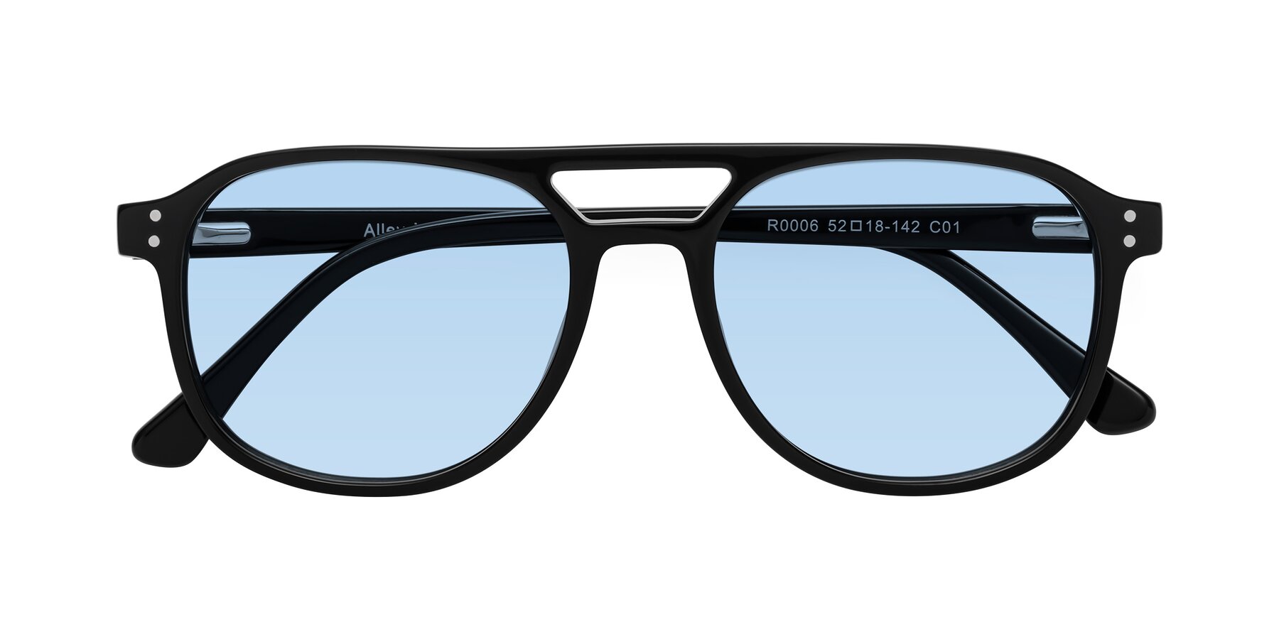 Folded Front of Alley in Black with Light Blue Tinted Lenses