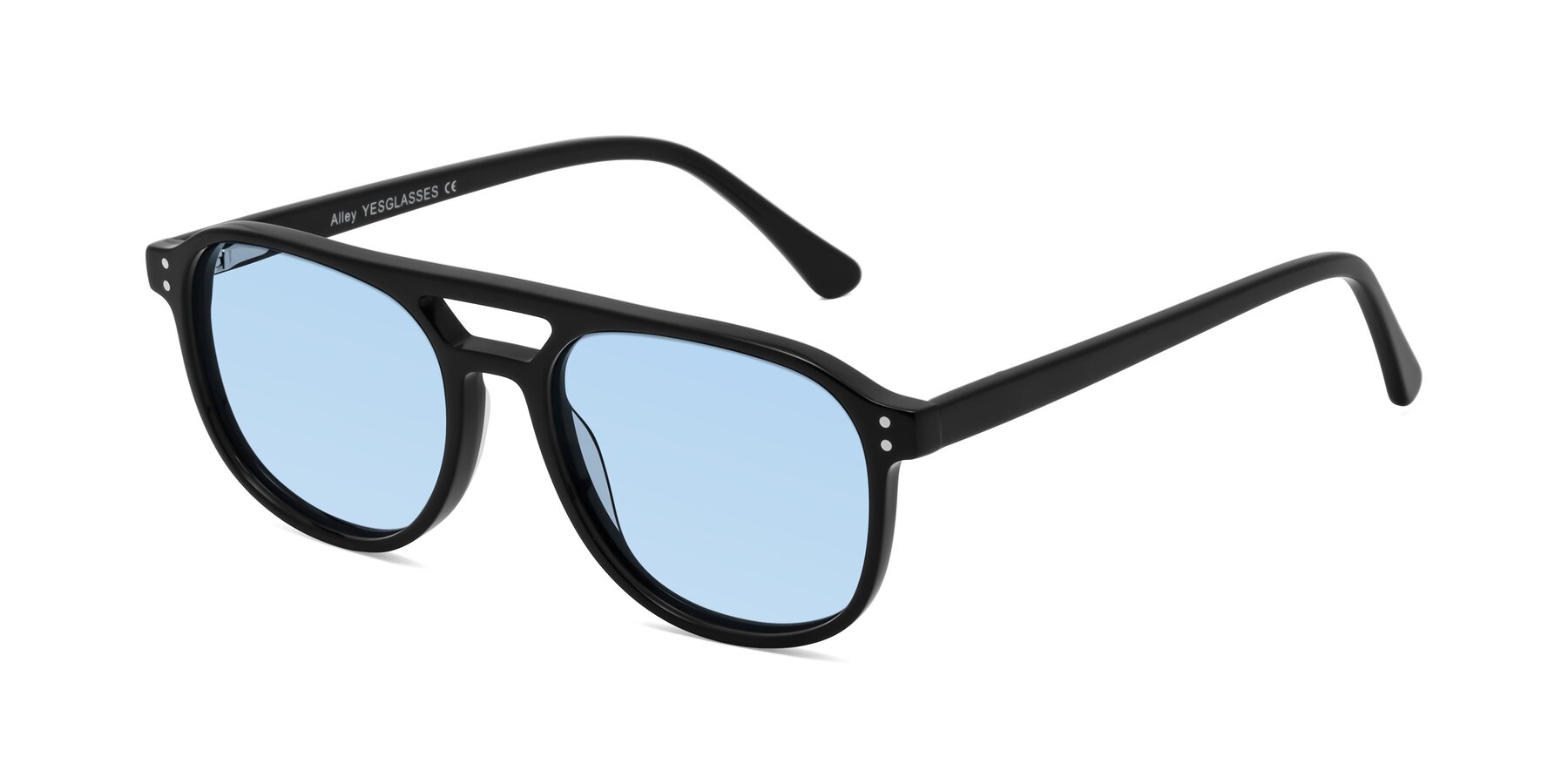 Angle of Alley in Black with Light Blue Tinted Lenses