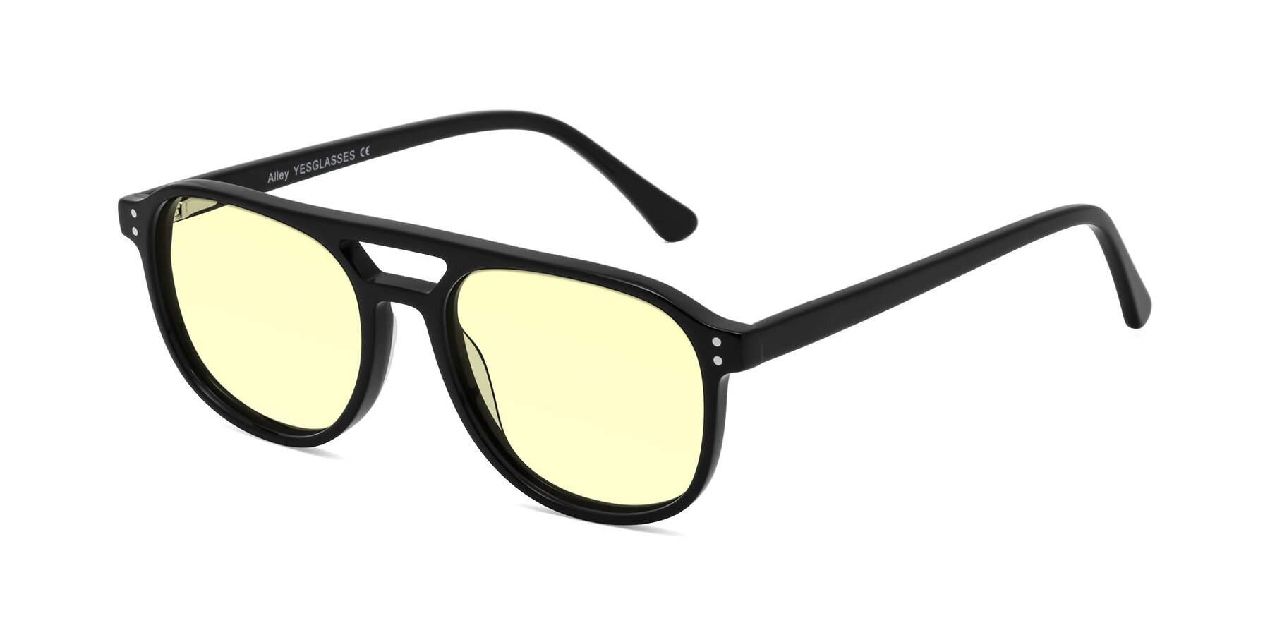 Angle of Alley in Black with Light Yellow Tinted Lenses