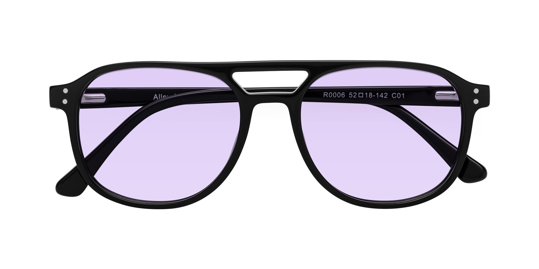 Folded Front of Alley in Black with Light Purple Tinted Lenses