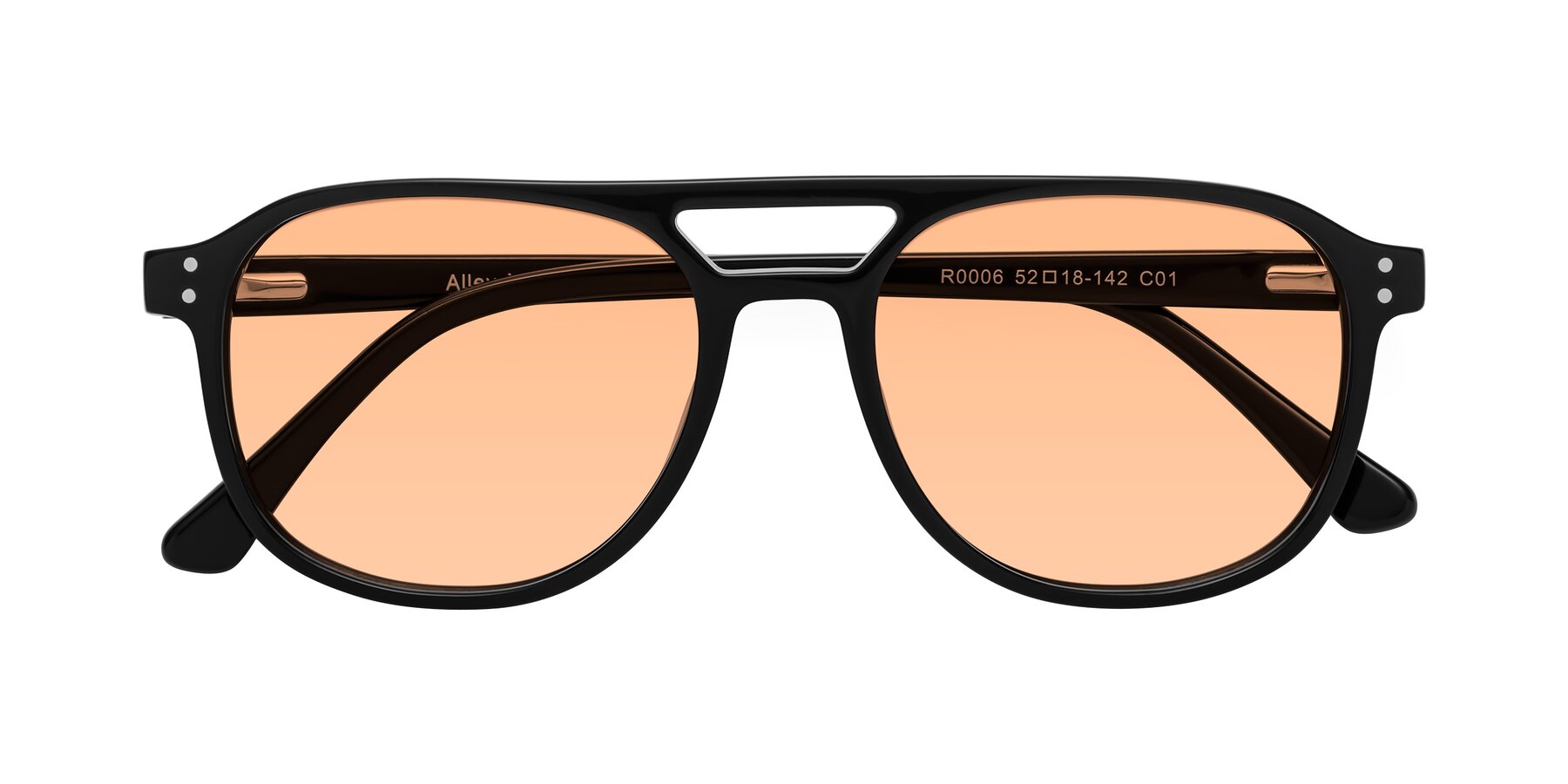 Folded Front of Alley in Black with Light Orange Tinted Lenses