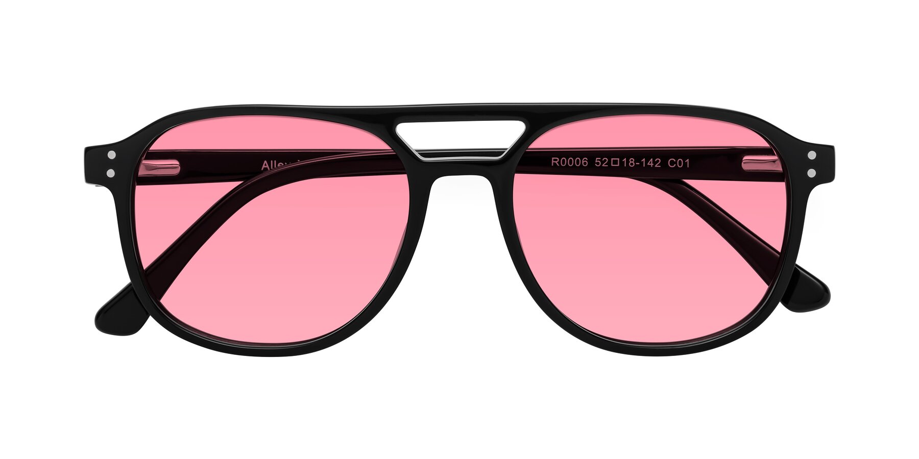 Folded Front of Alley in Black with Pink Tinted Lenses