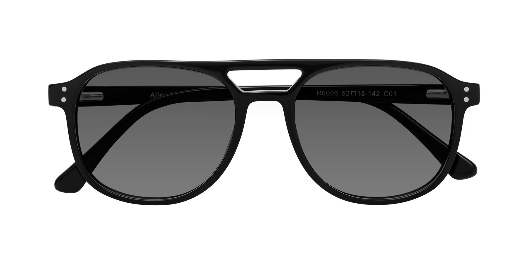 Folded Front of Alley in Black with Medium Gray Tinted Lenses