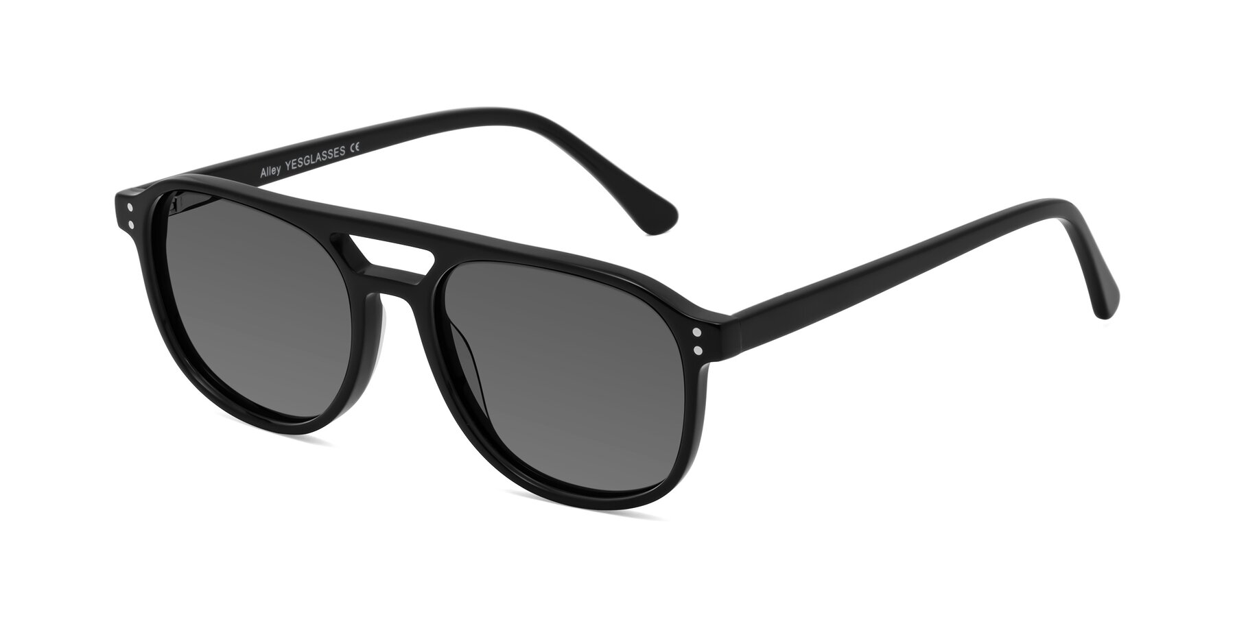 Angle of Alley in Black with Medium Gray Tinted Lenses