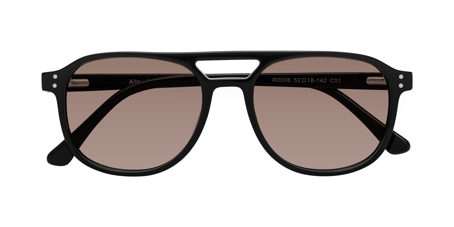 Folded Front of Alley in Black with Medium Brown Tinted Lenses