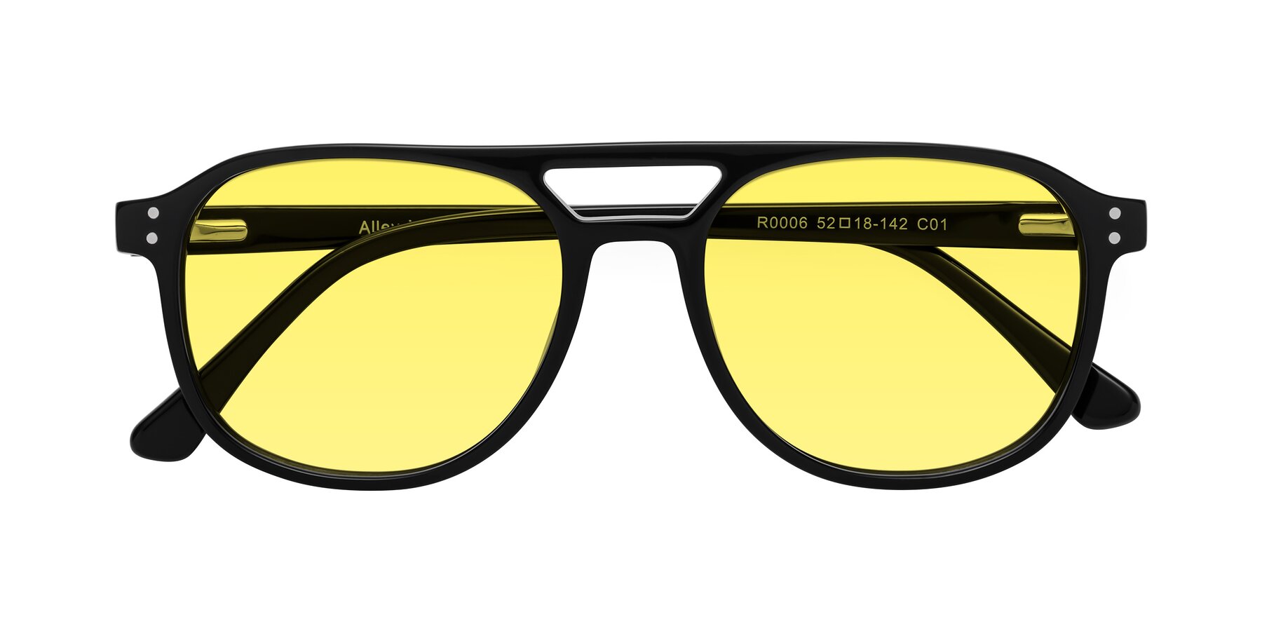 Folded Front of Alley in Black with Medium Yellow Tinted Lenses