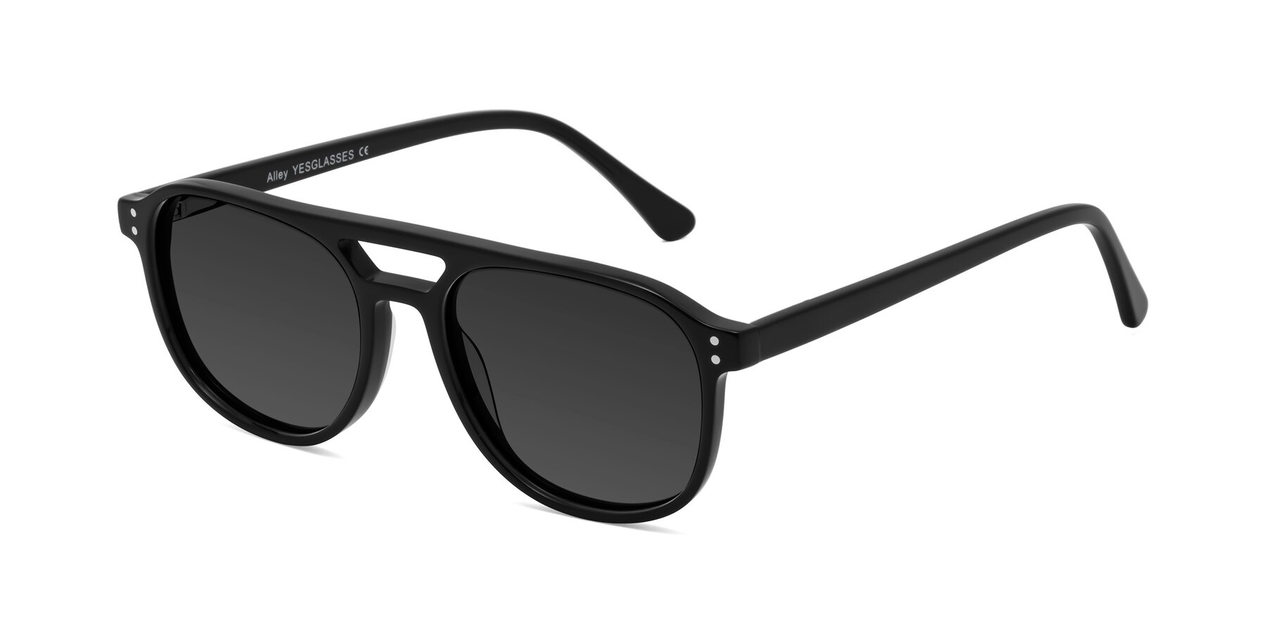 Angle of Alley in Black with Gray Tinted Lenses