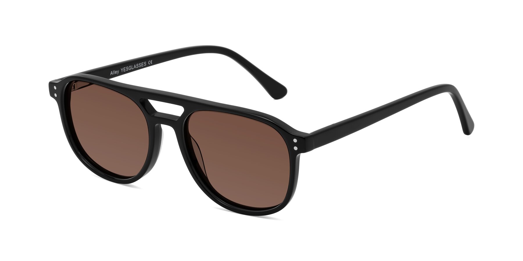 Angle of Alley in Black with Brown Tinted Lenses