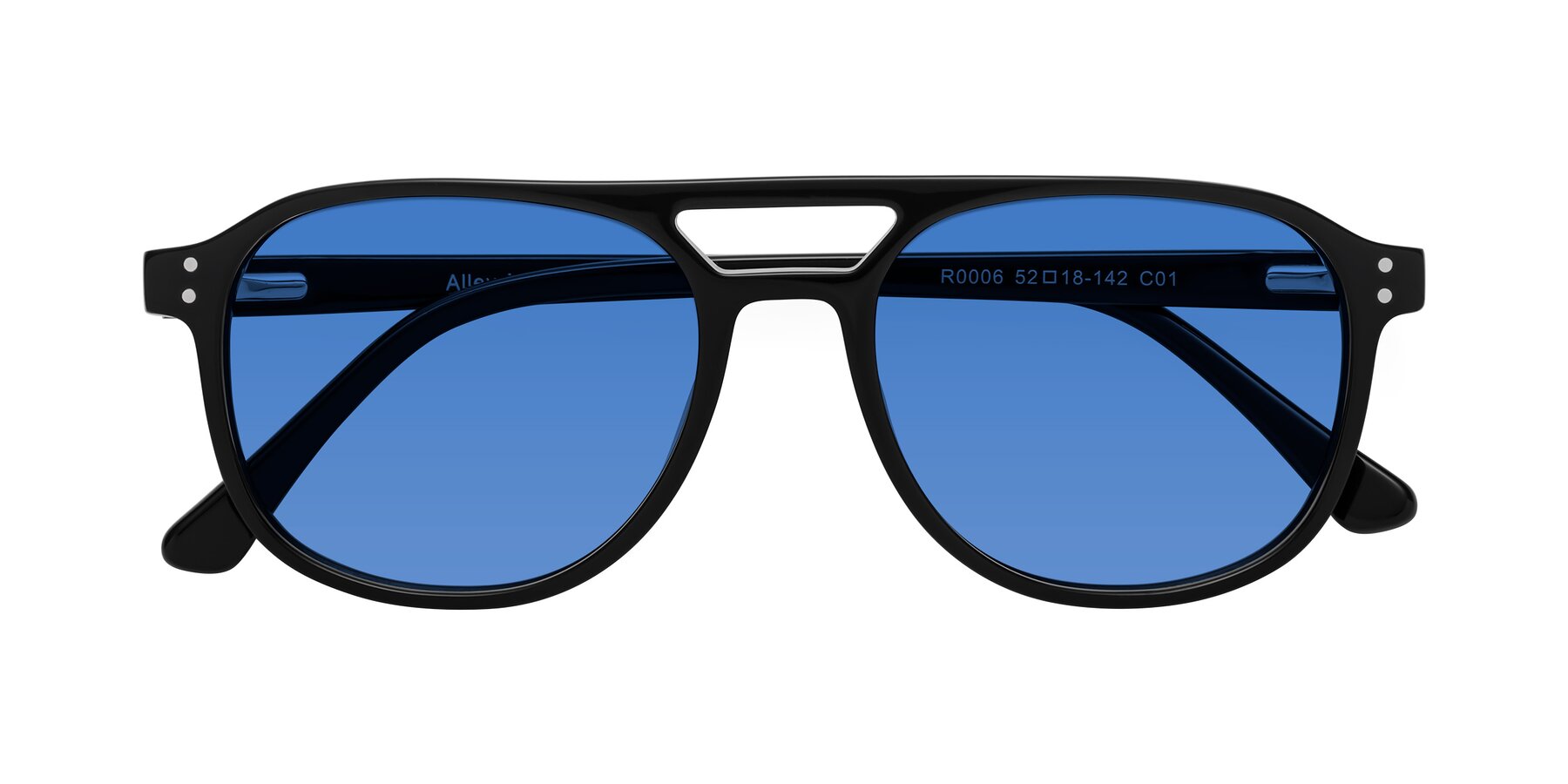 Folded Front of Alley in Black with Blue Tinted Lenses