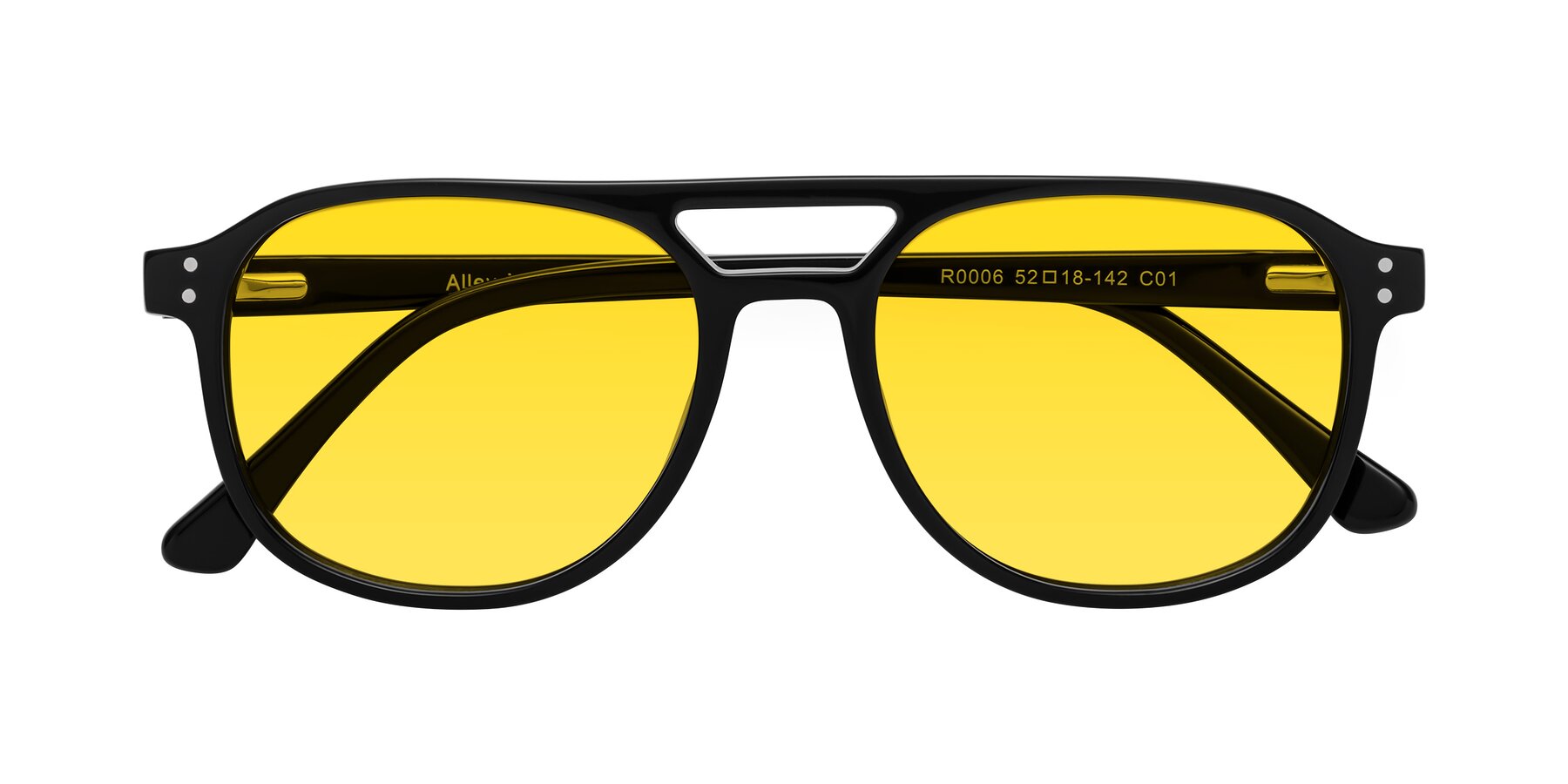 Folded Front of Alley in Black with Yellow Tinted Lenses