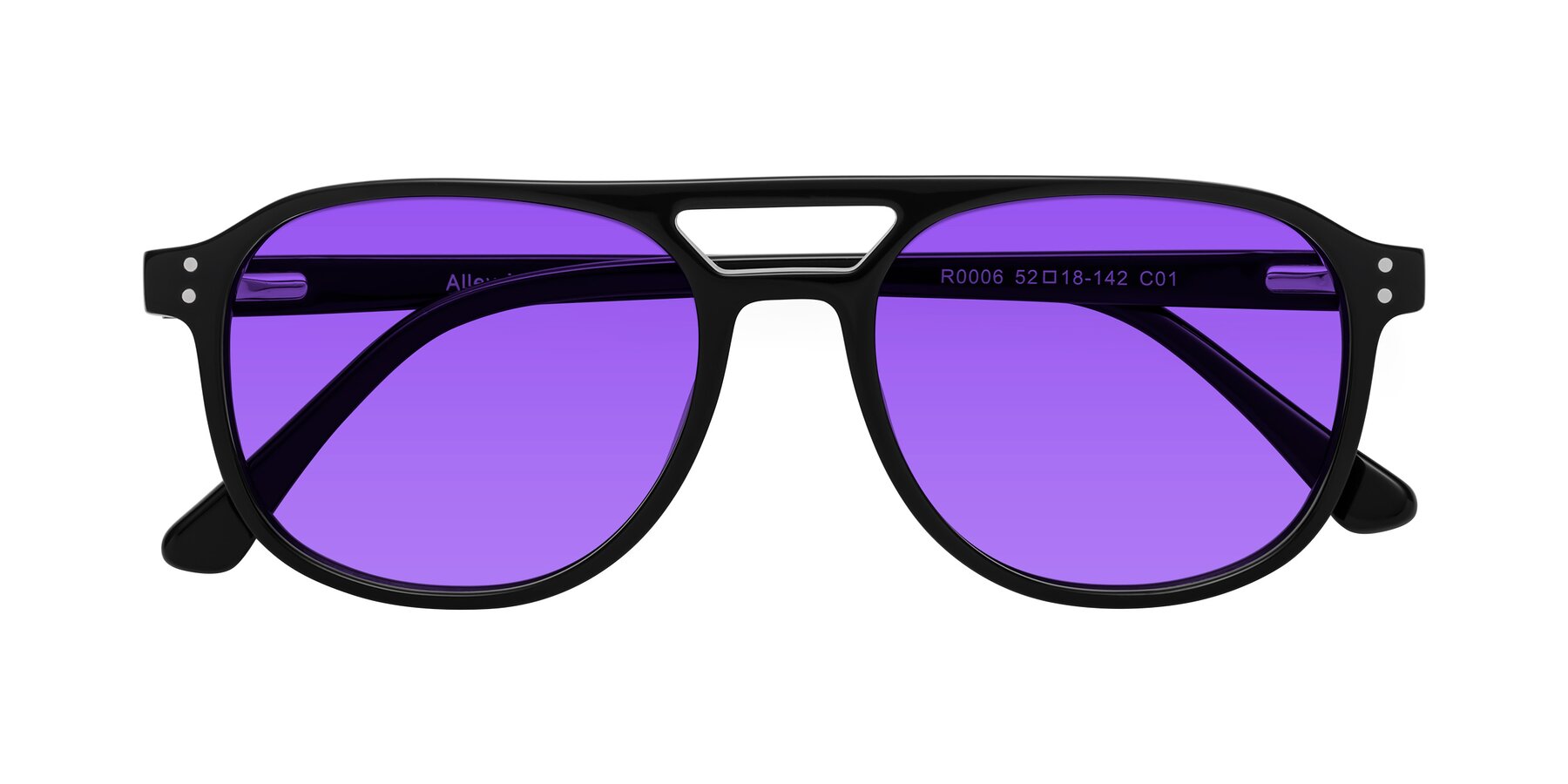 Folded Front of Alley in Black with Purple Tinted Lenses