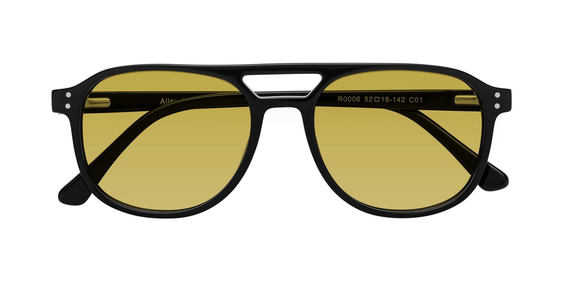 Folded Front of Alley in Black with Champagne Tinted Lenses