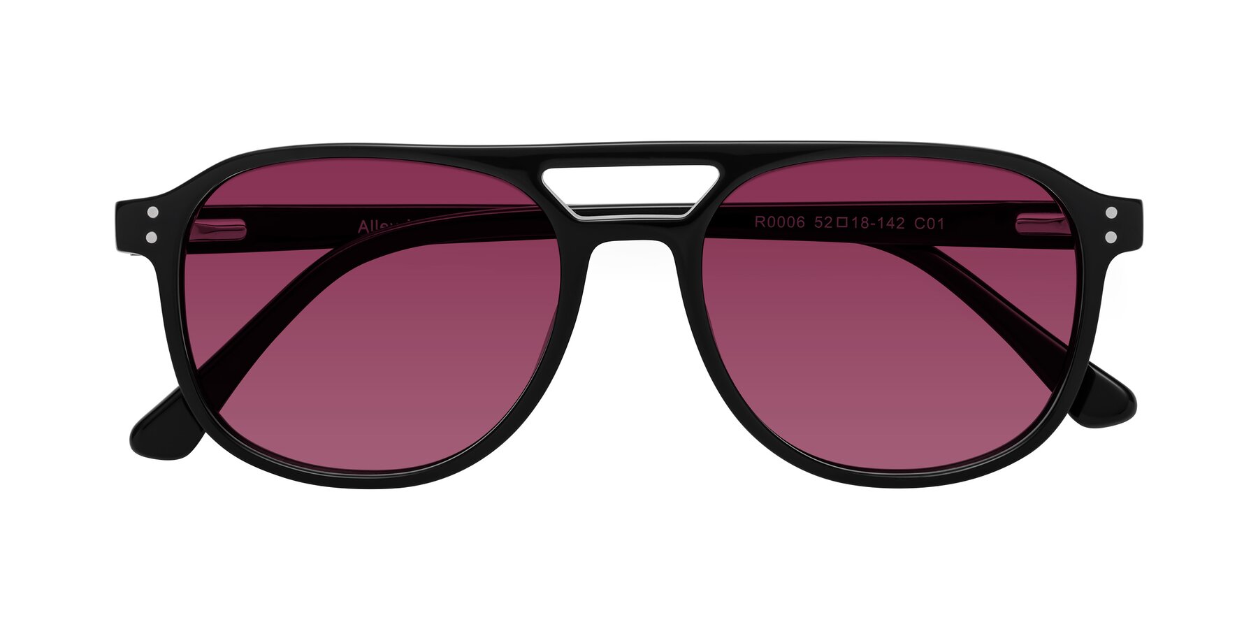 Folded Front of Alley in Black with Wine Tinted Lenses