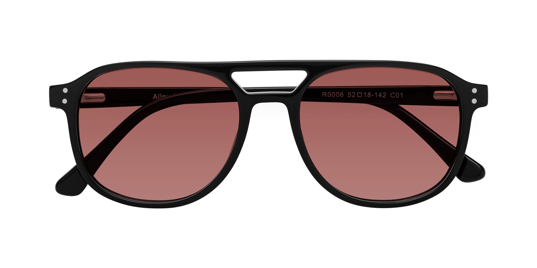 Folded Front of Alley in Black with Garnet Tinted Lenses