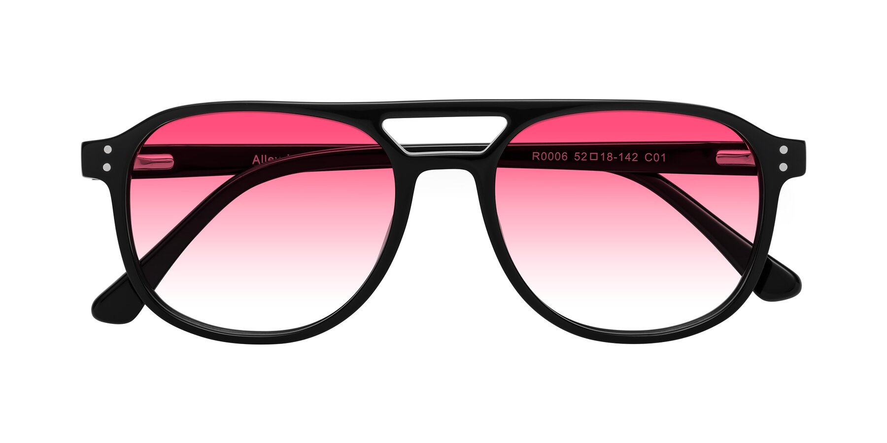 Folded Front of Alley in Black with Pink Gradient Lenses