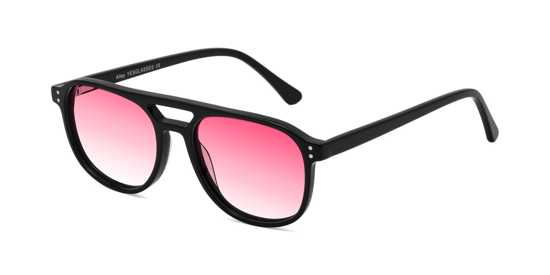 Angle of Alley in Black with Pink Gradient Lenses