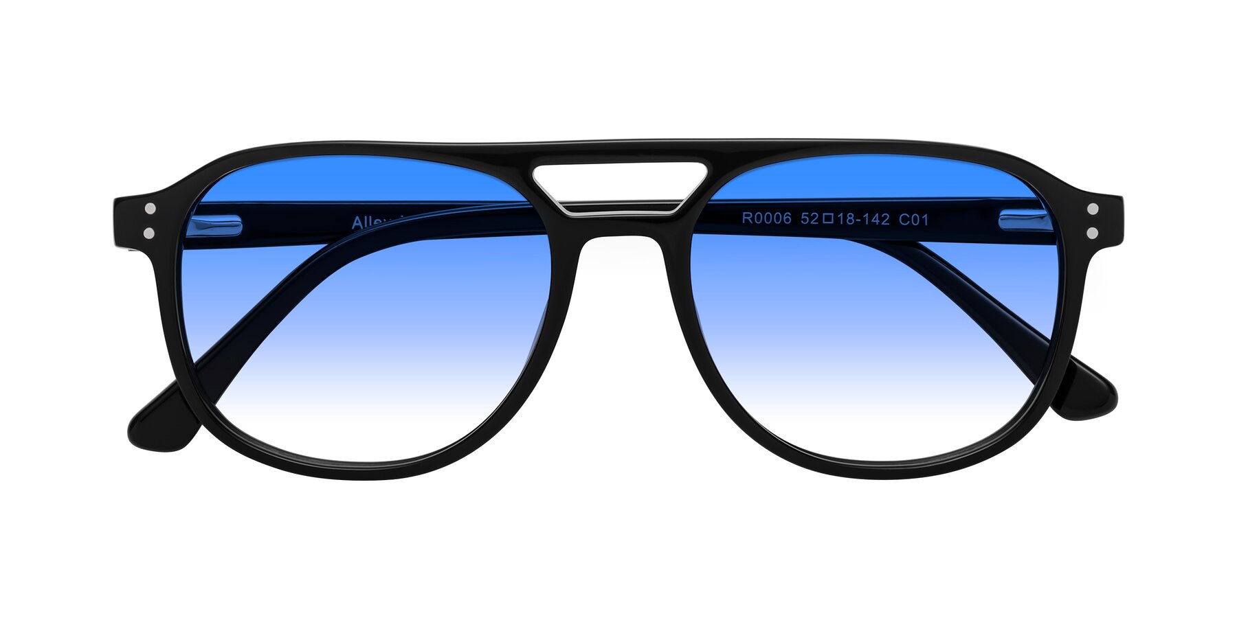 Folded Front of Alley in Black with Blue Gradient Lenses