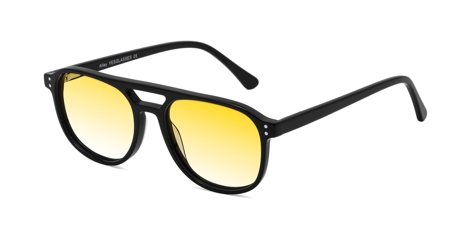 Angle of Alley in Black with Yellow Gradient Lenses