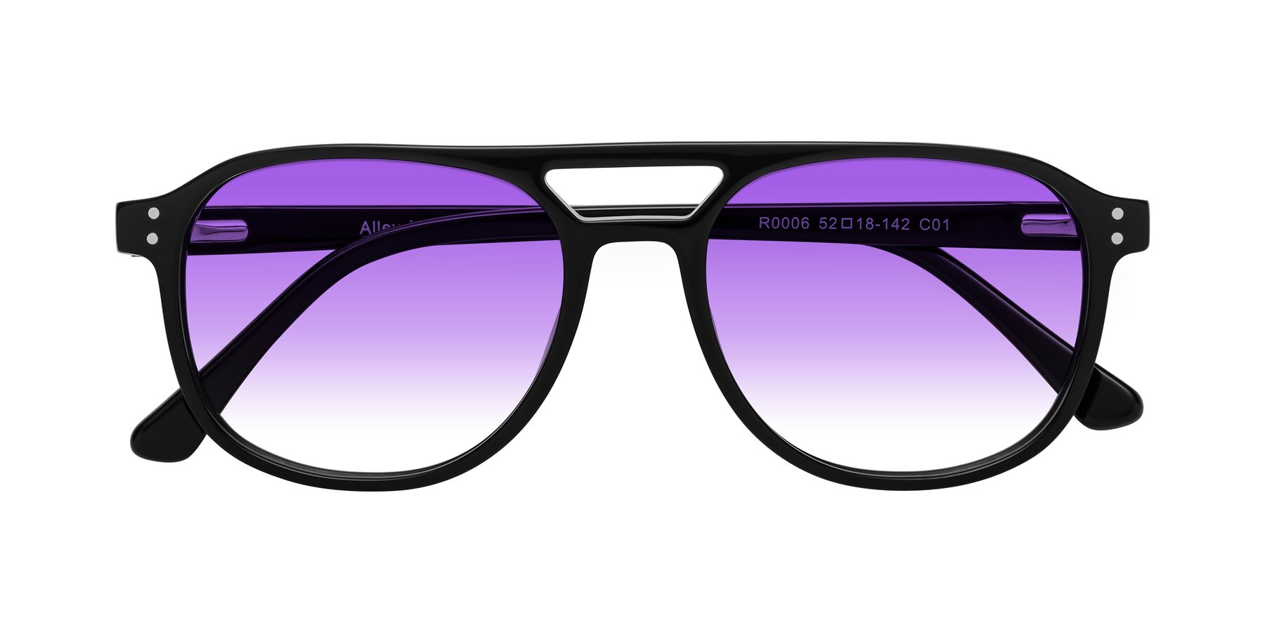 Folded Front of Alley in Black with Purple Gradient Lenses