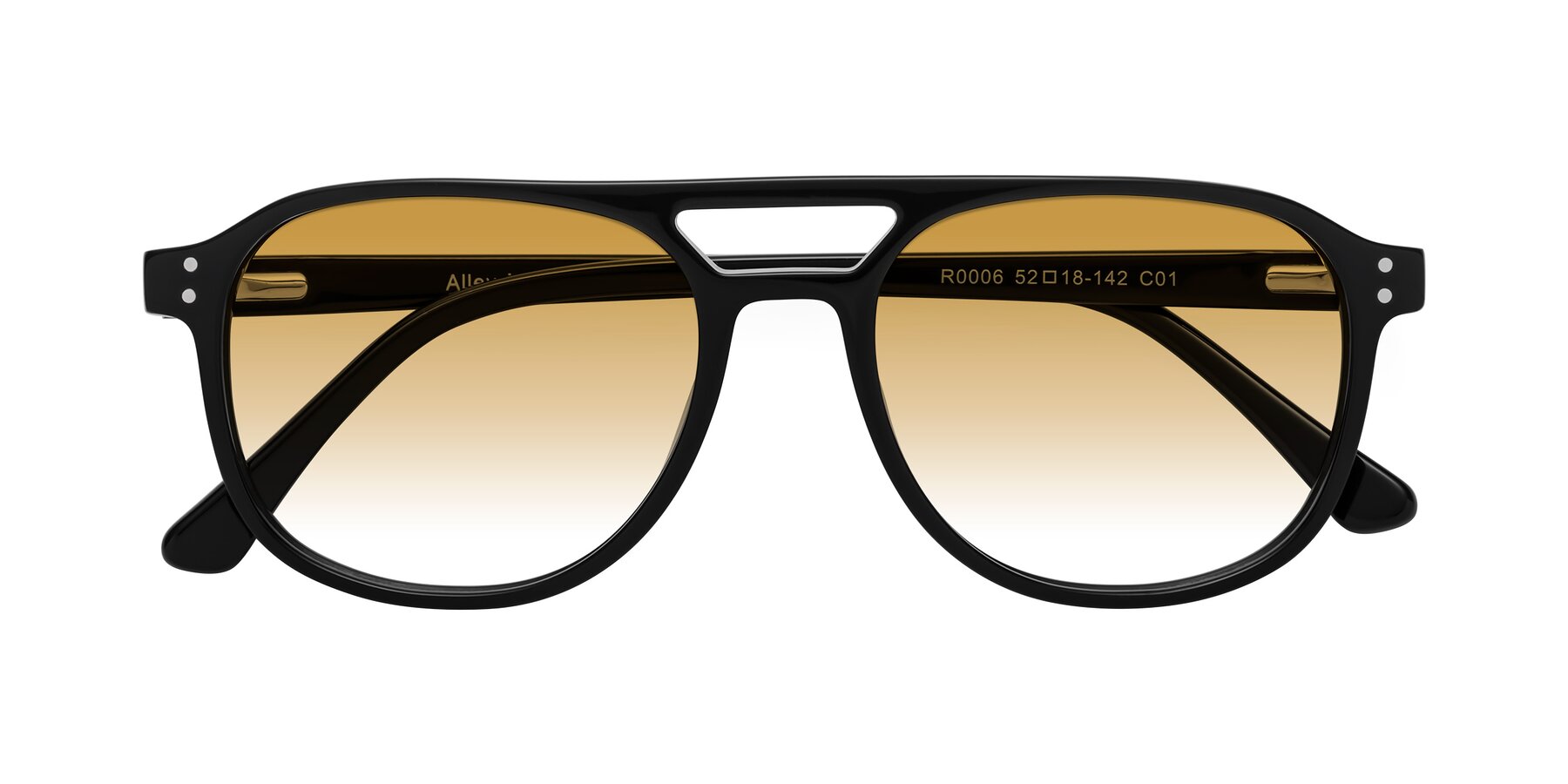 Folded Front of Alley in Black with Champagne Gradient Lenses