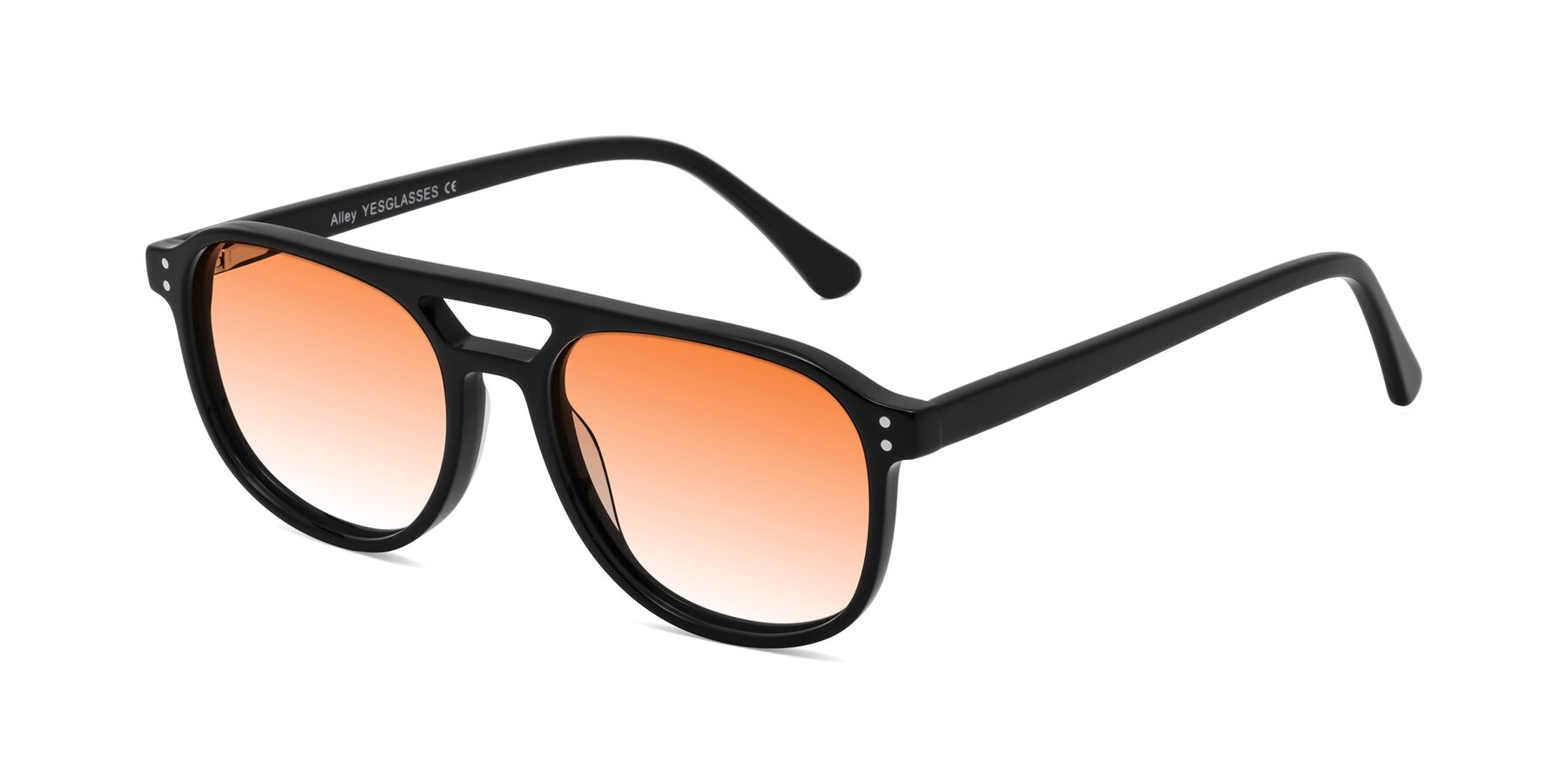 Angle of Alley in Black with Orange Gradient Lenses