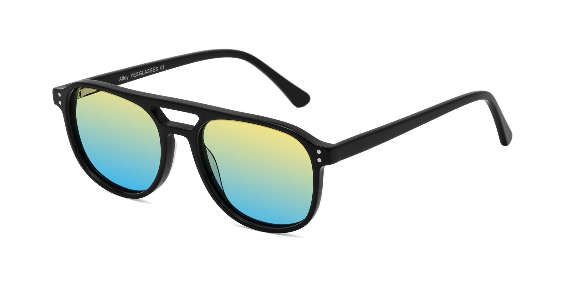 Angle of Alley in Black with Yellow / Blue Gradient Lenses