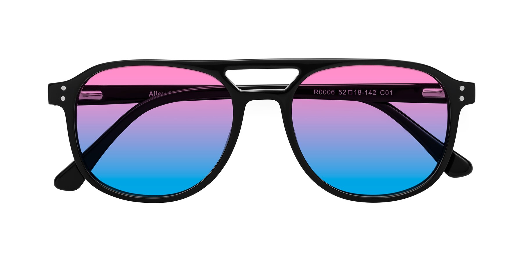 Folded Front of Alley in Black with Pink / Blue Gradient Lenses