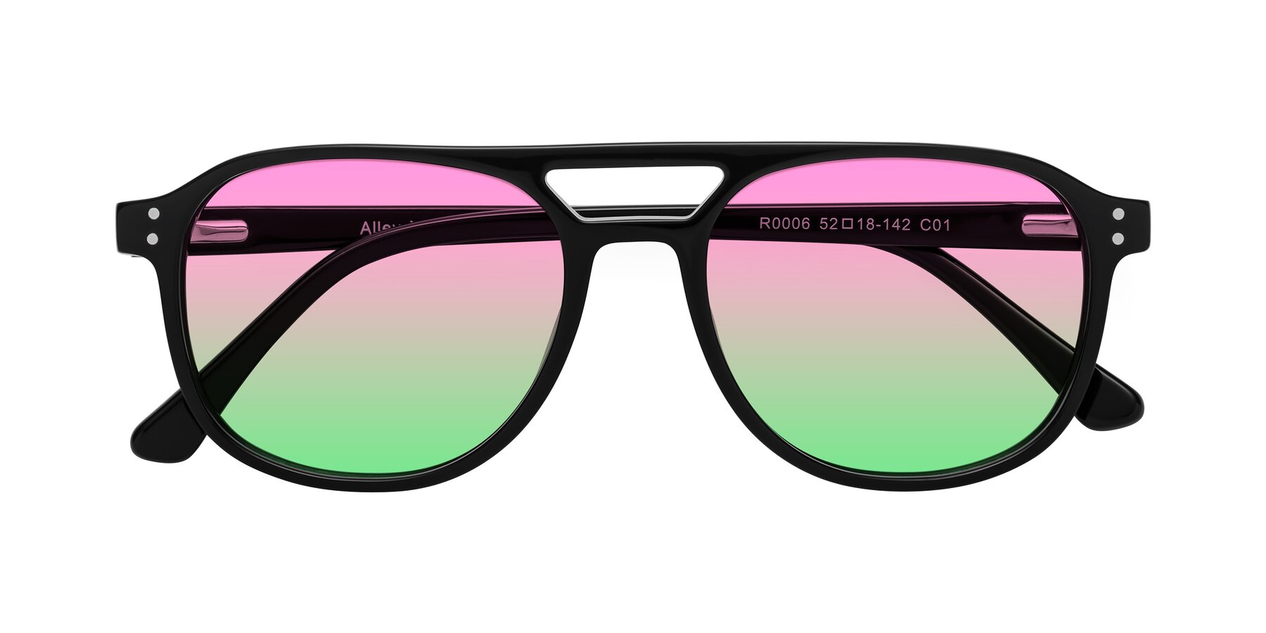 Folded Front of Alley in Black with Pink / Green Gradient Lenses