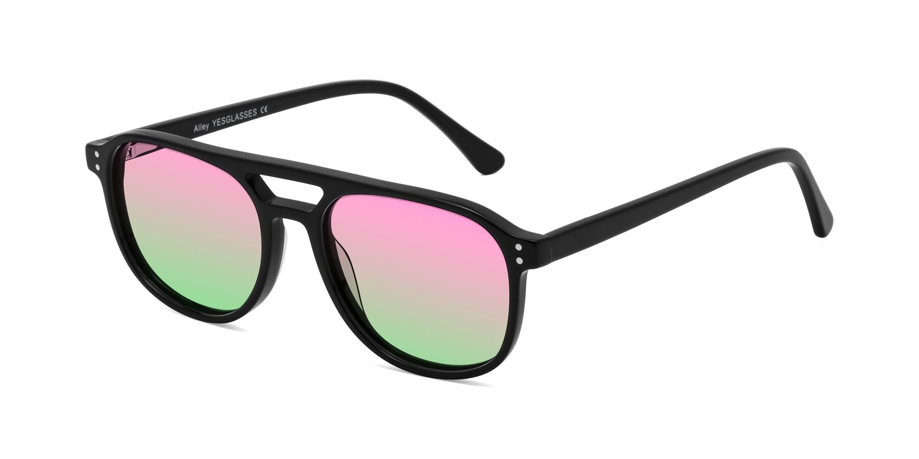 Angle of Alley in Black with Pink / Green Gradient Lenses