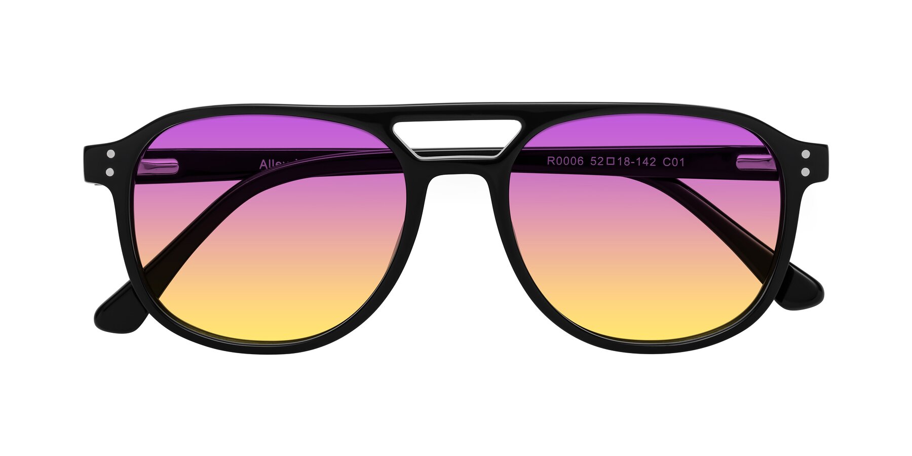 Folded Front of Alley in Black with Purple / Yellow Gradient Lenses