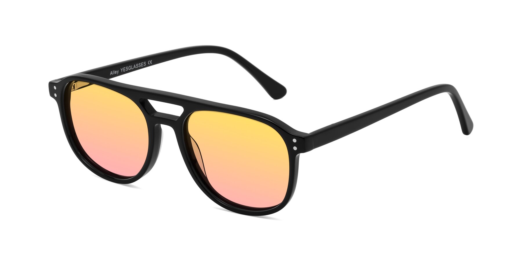 Angle of Alley in Black with Yellow / Pink Gradient Lenses