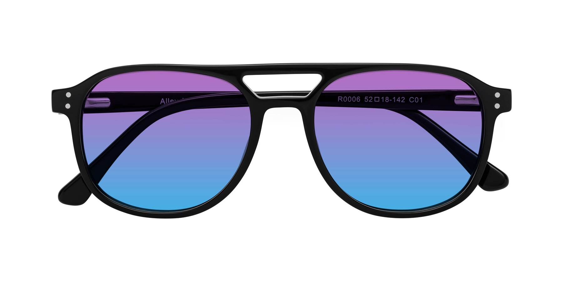 Folded Front of Alley in Black with Purple / Blue Gradient Lenses