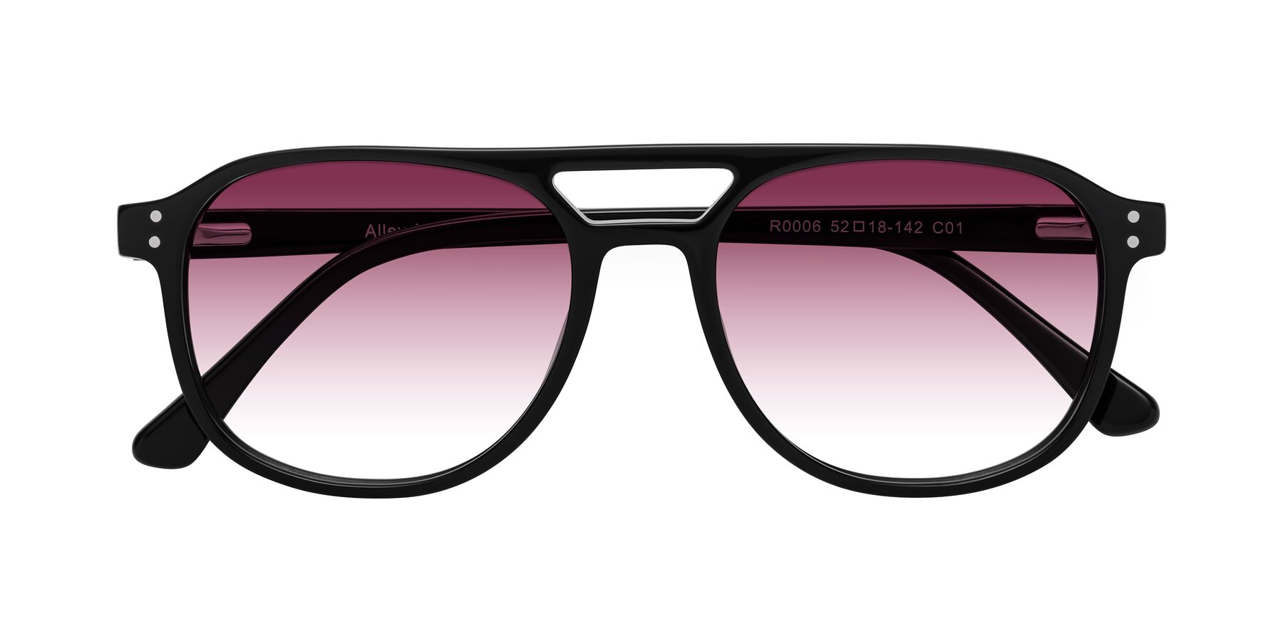 Folded Front of Alley in Black with Wine Gradient Lenses